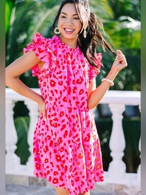 Jodifil Leopard Print Baby Doll Dress